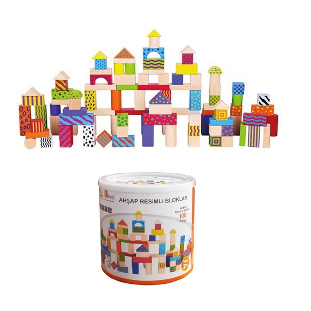 Ahsap Blok Seti 100 Parca